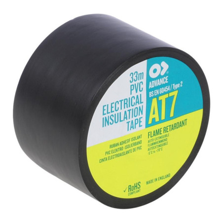 Advanced Tapes (AT7 BLACK 33M X 50MM) Insulation Tape  50 mm x 33 m