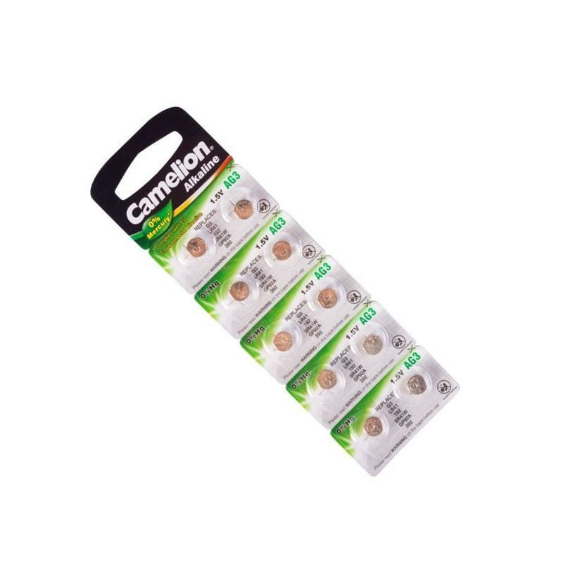 CAMELION AG3-BP10 Bat Coin SOX 1.55V 24mAh 7.9x3.6mm-Per 10pcs