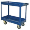 Duratool D00317 Service Cart 2 Tier 4 Castors 2 Fixed 100kg Capacity