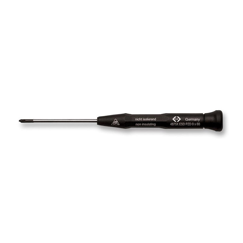 CK Tools (T4875X ESD) 60mm Xonic ESD Pozidriv 0 Screwdriver