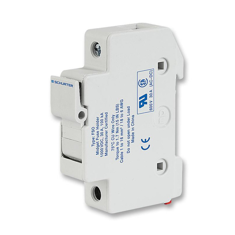 Fuseholder  DIN Rail  600V  30A  10.3 x 38mm  1 Pole  IP20