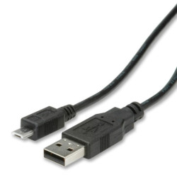 USB Cable  0.8m  USB to Micro USB  Black  11.02.8754  Roline