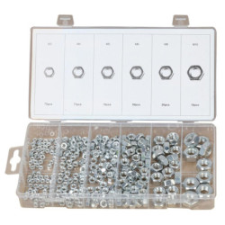 Duratool (D01903) Nut Set  Steel  M3 to M10  300 Pieces