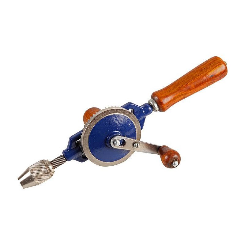 Duratool D02329 Hand Drill  Wood Handle  6 mm Max Chuck  290 mm Overall