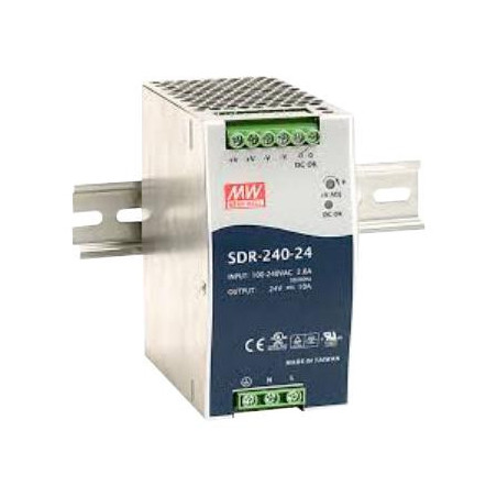 Mean Well  AC/DC DIN Rail Power Supply(PSU) ITE 1 Output  240 W  SDR-240-24