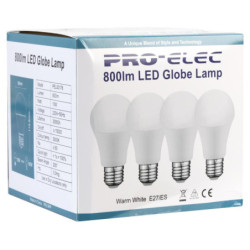 Pro Elec (PEL00178) LED Light Bulb  Frosted Globe  E27 / ES  Warm White