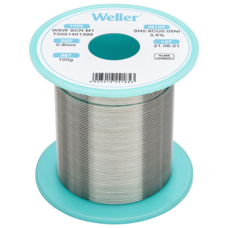 Weller  0.8 mm  Soldering Wire  100g  T0051401399