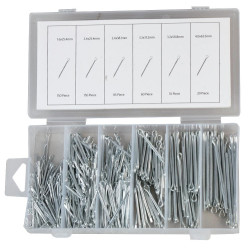 Duratool, Cotter Pin Set, Assorted, Steel, Silver, 500 Pieces, D00366