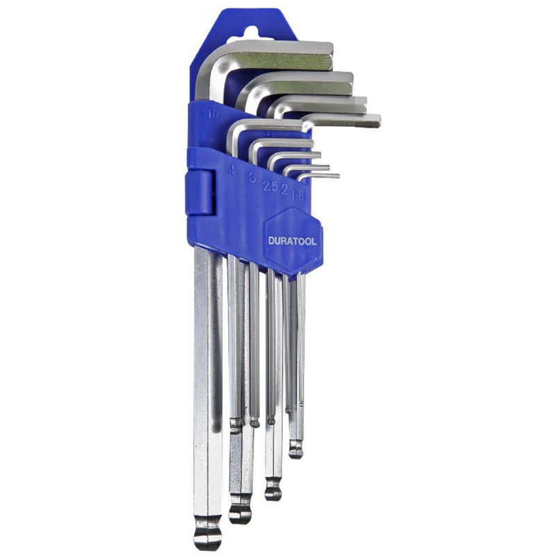 Duratool, 9 Piece Ball Ended Metric Hex Key Sets, D00594