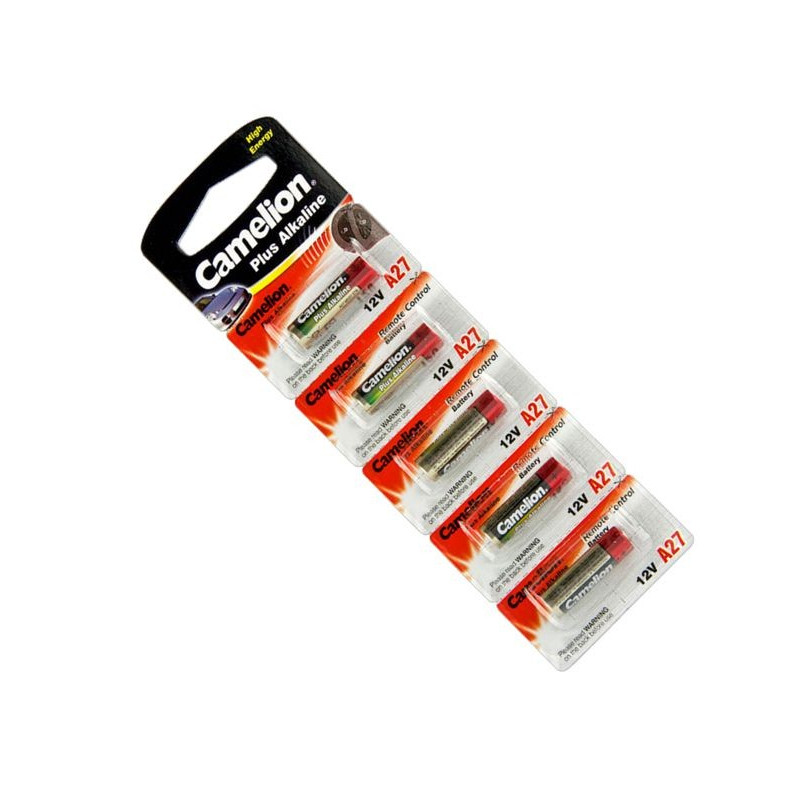 A27 Camelion Battery 12V Alkaline for remote -5 Batteries in the pack