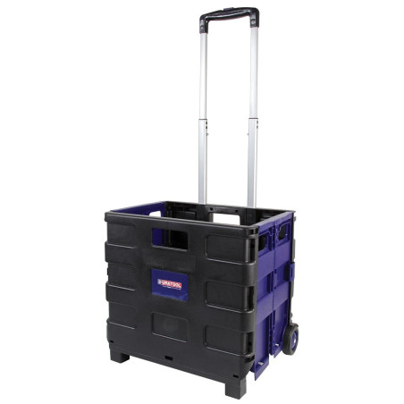 Duratool D01419 Folding Trolley, 4 x Rubber Casters, Lightweight