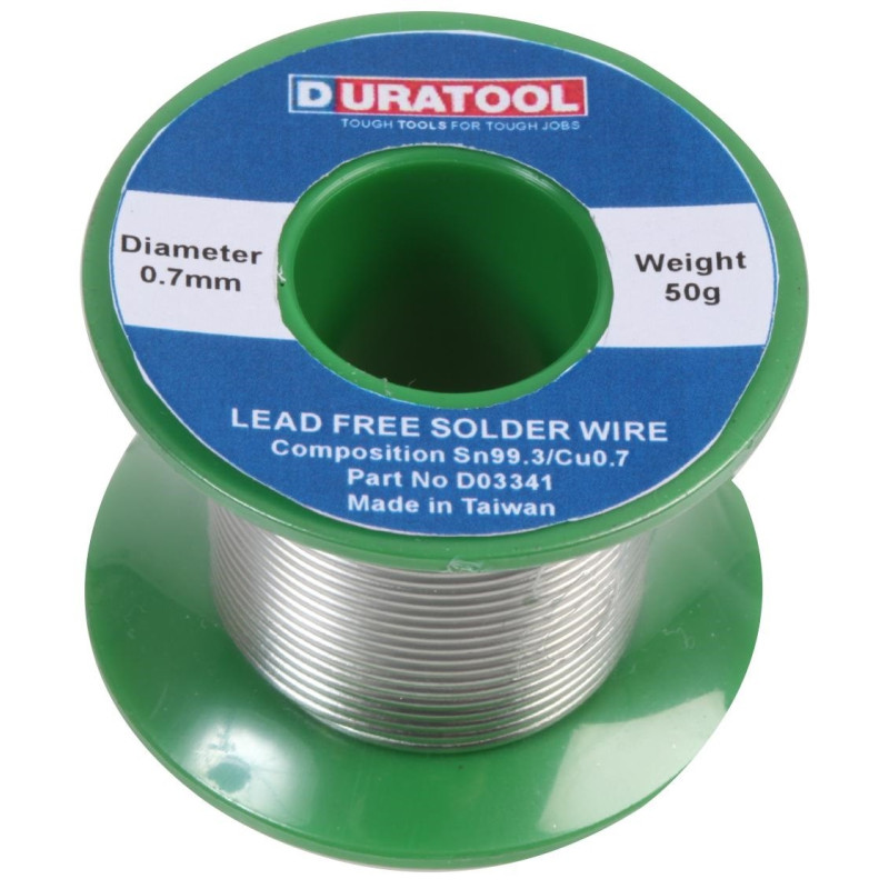 Duratool D03341 Solder Wire, SN/ CU, 0.7MM, 50G