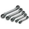 Duratool D00227 Offset Ratchet Ring Spanner Set, Metric, 5 Pieces