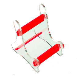 Acrylic Transparent Portable Phone Stand/Card Holder - Red