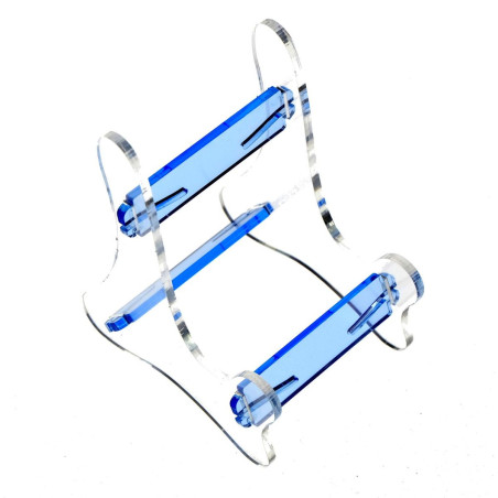 Acrylic Transparent Portable Phone Stand/Card Holder - Blue