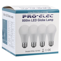 Pro Elec (PEL00180) LED Light Bulb  Frosted Globe  E27 / ES  Daylight White