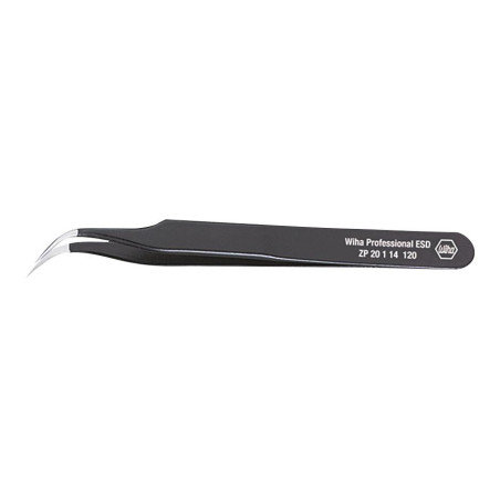 Wiha (32335) Tweezer  ESD  Precision  Curved  Pointed  Stainless Steel