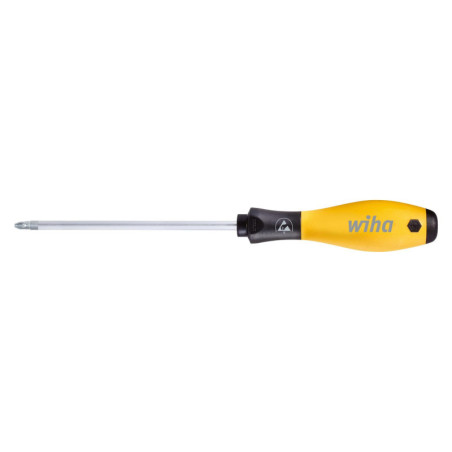 Wiha (26928) Screwdriver  Pozidrive  PZ0 Tip  60 mm Blade  SoftFinish