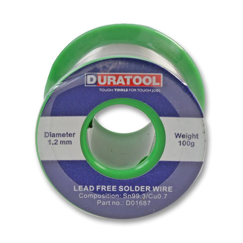 Duratool (D01687) Solder Wire  SN/CU  1.2mm  100g