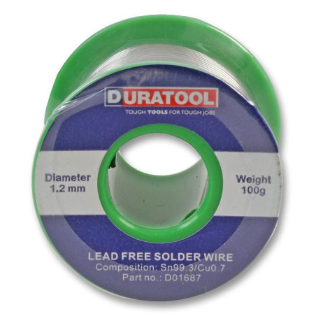 Duratool (D01687) Solder Wire  SN/CU  1.2mm  100g