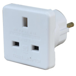 Antwire 1518A WHT 2PK UK to Europe Travel Adaptor  Twin pack