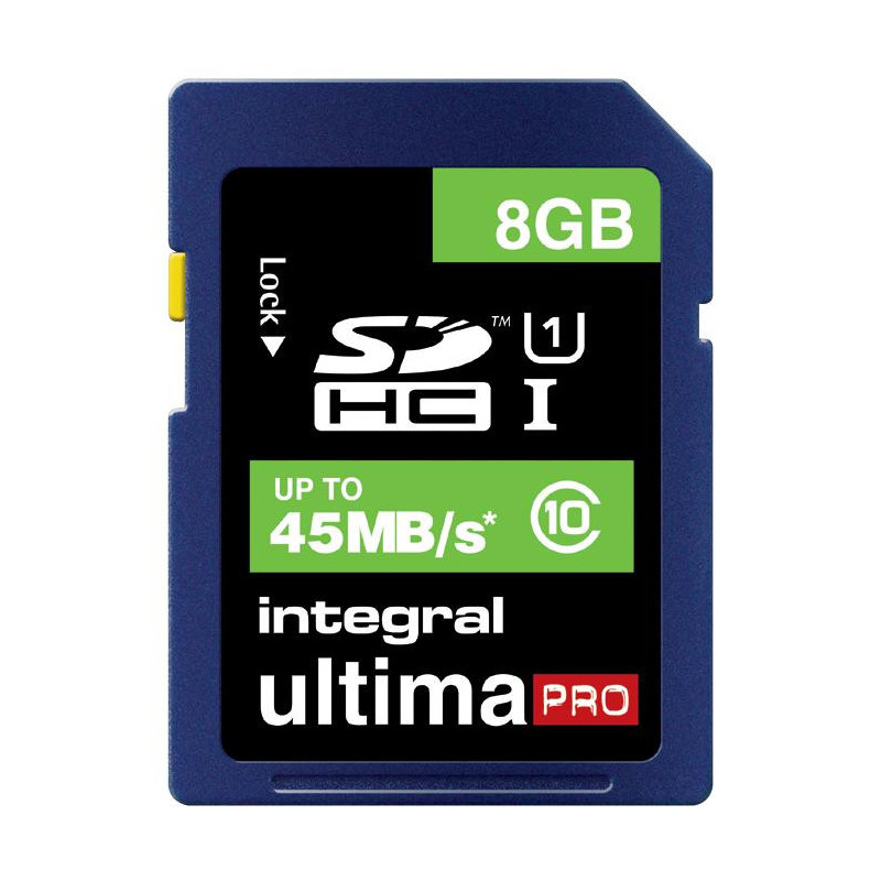 Integral (INSDH8G10-45) Flash Memory Card  SDHC Card  8 GB