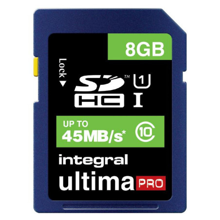 Integral (INSDH8G10-45) Flash Memory Card  SDHC Card  8 GB