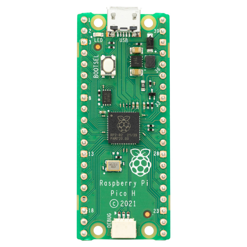 Raspberry-Pi (RASPBERRY PI PICO H) ARM Cortex-M0+  264kB RAM  2MB Flash