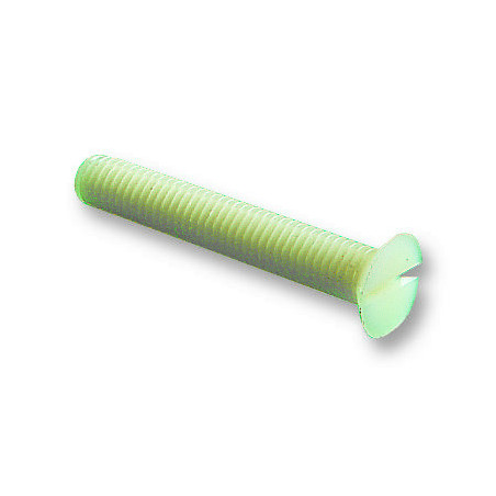 Duratool  Screw - Flat Head Slotted - M3 - Nylon 6.6 - 10 mm Length - 121030010