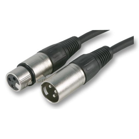 Pro Signal (SVC675S-15M) XLR Socket  3 Way  15m  Black