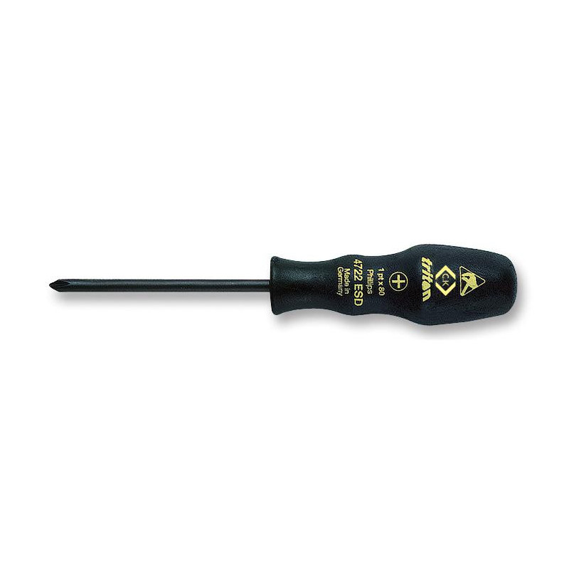 CK Tools (T4722ESD 0) Phillips Screwdriver, ESD,  0 Tip, 60 mm Blade