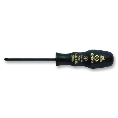 CK Tools (T4722ESD 0) Phillips Screwdriver, ESD,  0 Tip, 60 mm Blade