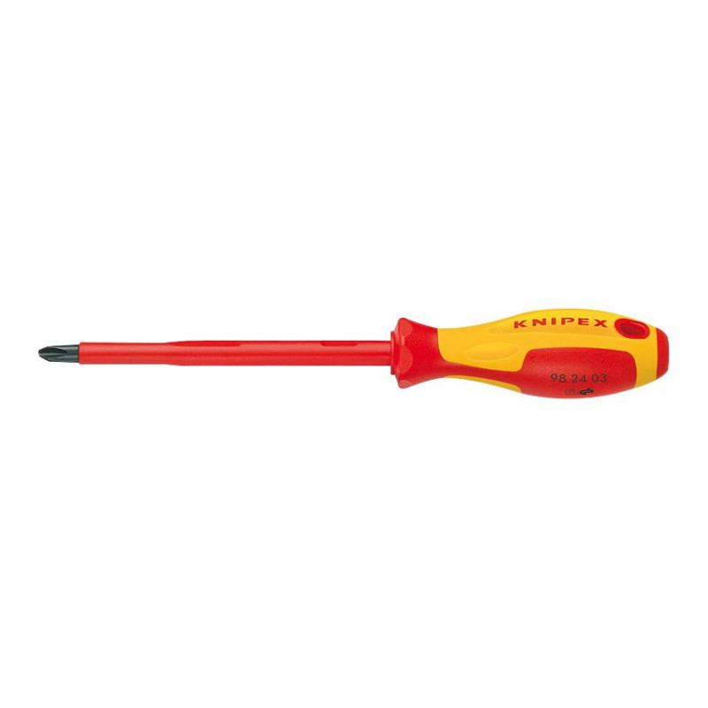 Knipex (98 24 00) Phillips Screwdriver, VDE,  0 Tip, 60mm Blade Length