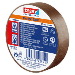 Tesa (53988 BROWN 25M X 19MM) Electrical Insulation Tape, 19mmx25m