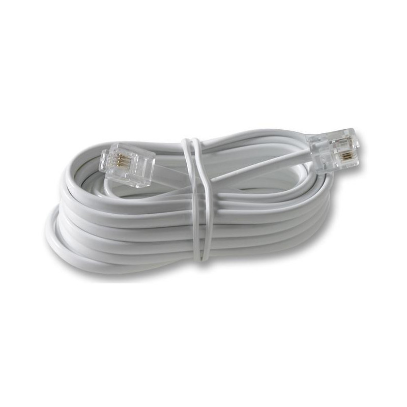 Pro Signal PSG90594 Telephone Modular Cable, RJ11 Plug to RJ11 Plug, White