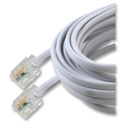 Pro Signal BT-120 Telephone Modular Cable, RJ11 Plug to RJ11 Plug, White