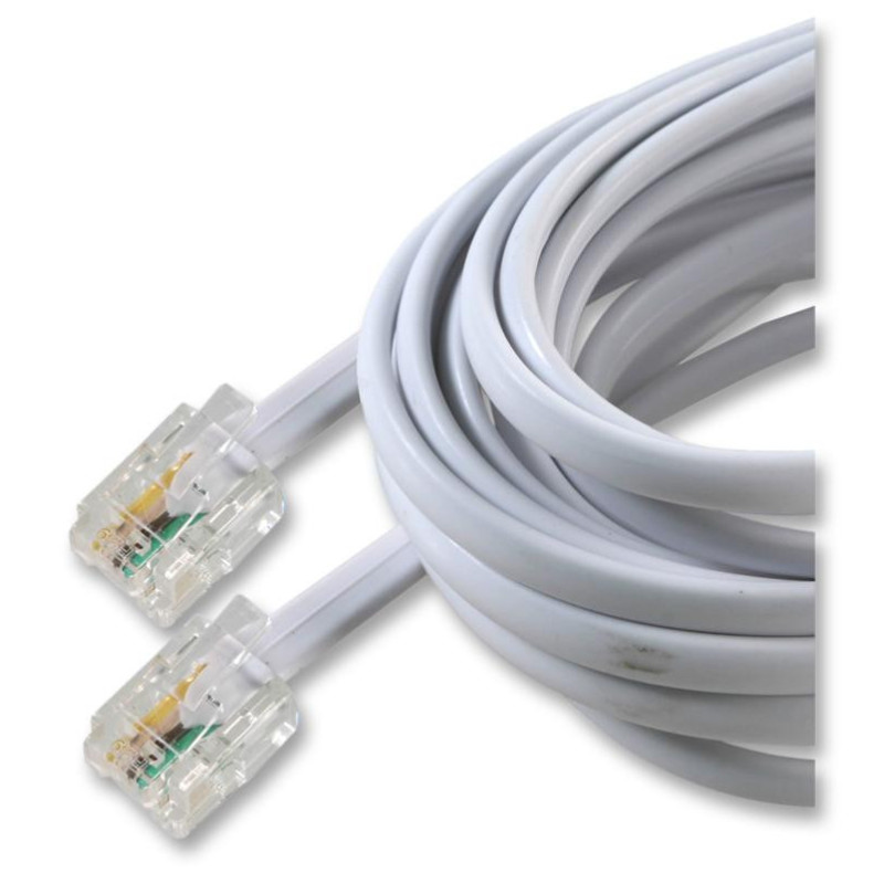 Pro Signal BT-115 Telephone Modular Cable, RJ11 Plug to RJ11 Plug, White