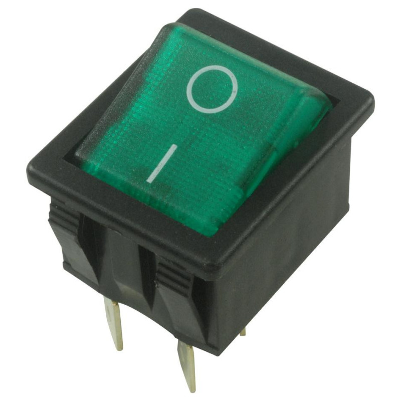 Arcoelectric (C1353AT0/1GRN) Rocker Switch  Off-On  DPST  Illuminated