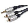 PRO SIGNAL PSG00806 Audio / Video Cable Assembly, 1m Length, 3.5mm Stereo Phone Plug to 2x RCA/Phono Plug, Blue 3371038