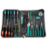PROSKIT INDUSTRIES ( PK-813 EU) Tool Kit, Electrical Appliances Repair, EU, Pre-Soft Screwdrivers, Desolder Pump, Plier, Bag 379