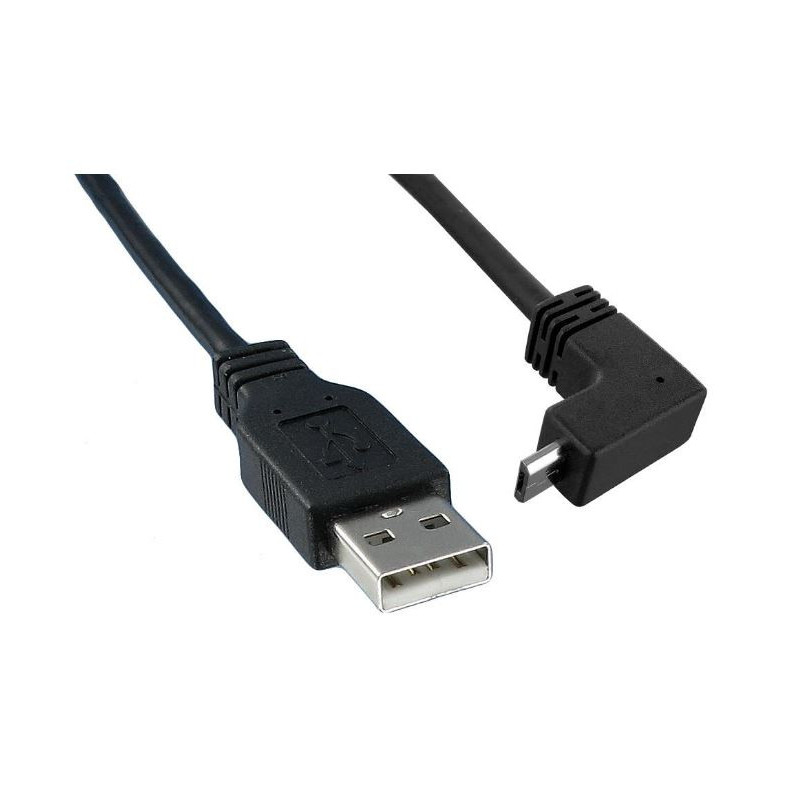 USB Cable  1.83m  USB to 90 degree Micro USB   Black  3021076-06  Qualtek