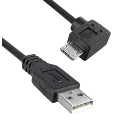 USB Cable  3.05m  USB to 90 degree Micro USB   Black  3021080-10  Qualtek