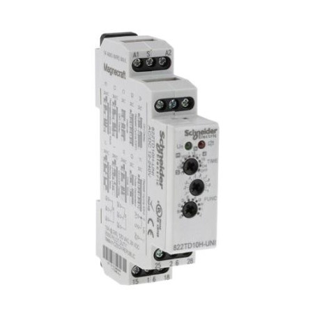 Schnieder  Time Delay Relay  24 VDC  0.1 s  10 Days  820 Series  DPDT  15 A