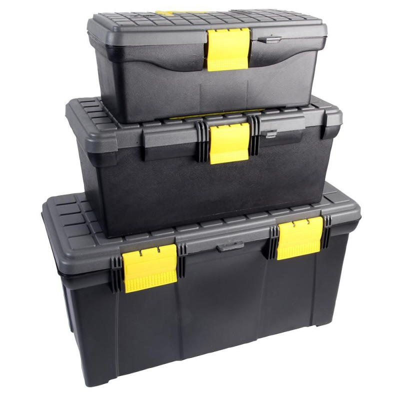 Duratool D00412 3-in-1 Plastic Tool Box Set