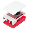RASPBERRY-PI (SC1159) Case, Raspberry Pi 5 Model B Boards, Plastic, Red-White, 98.5 mm W x 70.3 mm D x 33 mm H 4263047-1