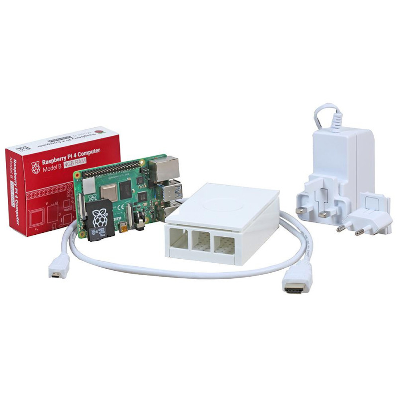Raspberry Pi (RPI4 MODB HDMISK WHT4GB) Raspberry Pi 4B Starter Kit  4GB RAM 3401808