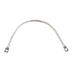 Pro Power 59990253 Earth Strap, Bonding, Braided, 25 mm2, M8 Lug to M8 Lug, 15.75 ", 400 mm, Unjacketed