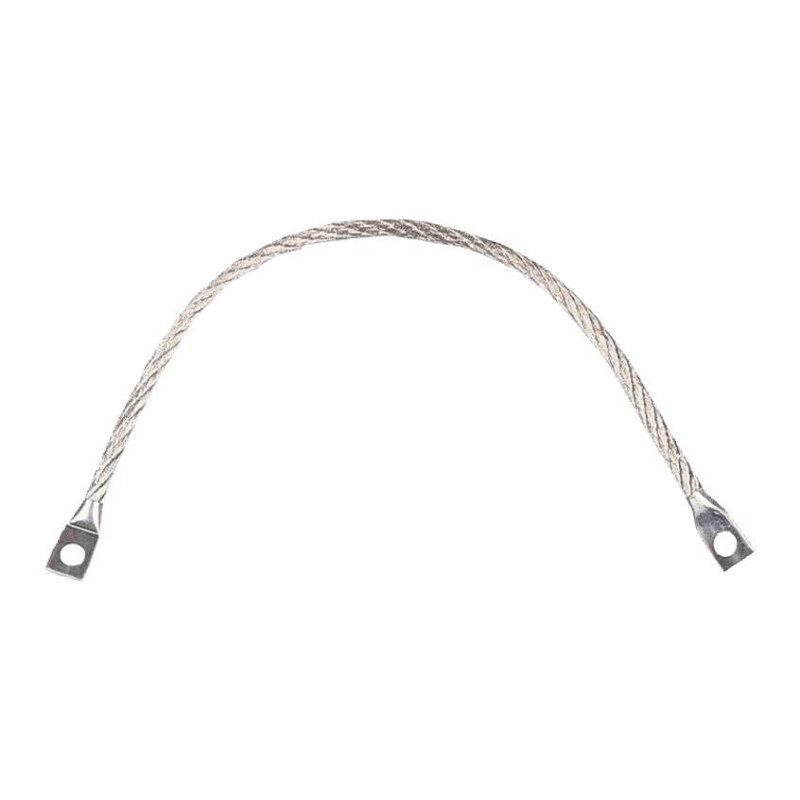 Pro Power 59990253 Earth Strap, Bonding, Braided, 25 mm2, M8 Lug to M8 Lug, 15.75 ", 400 mm, Unjacketed