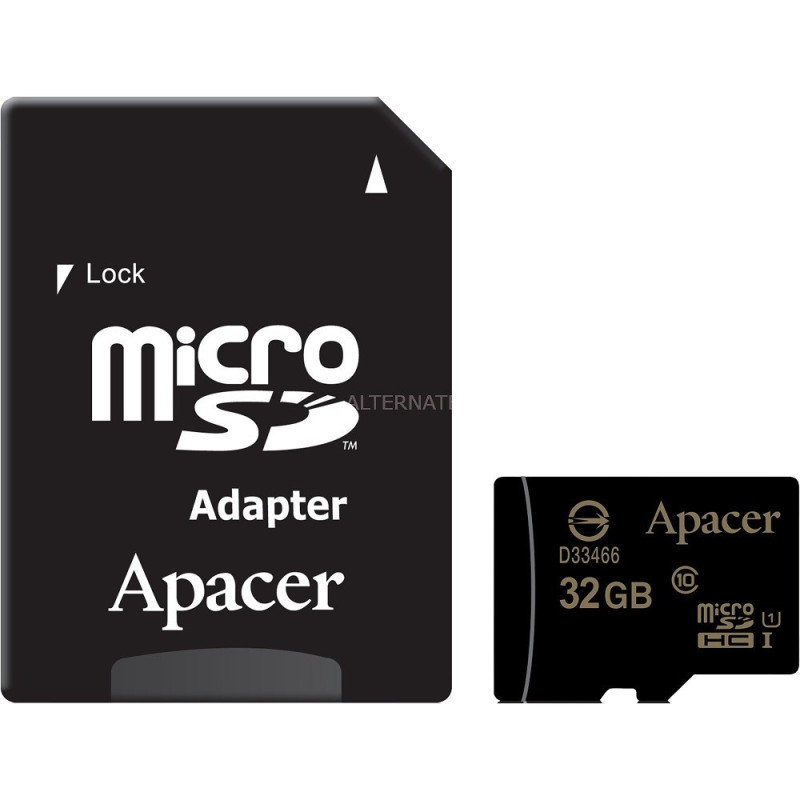Apacer AP32GMCSH10U5 R Flash Memory Card  MicroSDXC Card  UHS 1  Class 10 AP32GMCSH10U5-R