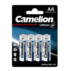 CAMELION FR6 BP4 AA Size Battery 1.5V Lithium Iron 4 per Pack FR6-BP4
